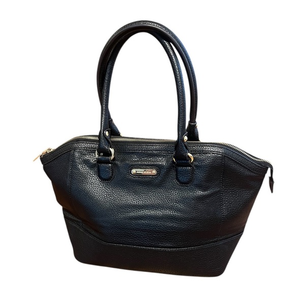 Anne Klein Handbags - Anne Klein Soft Black Pebble Texture Leather Shoulder Bag Purse